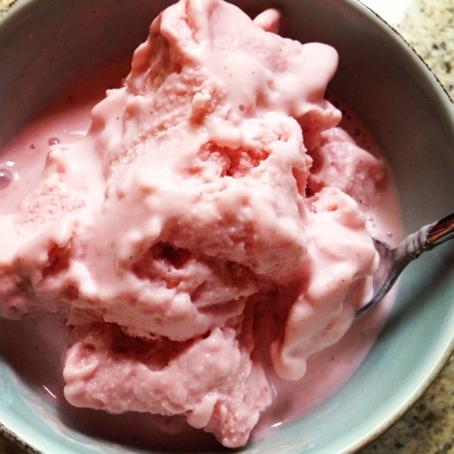 Healthy Strawberry Frozen Yogurt from Lauren Kelly Nutrition
