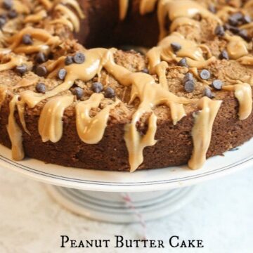 Easy Vegan and Gluten Free Peanut Butter Cake with Peanut Butter Drizzle