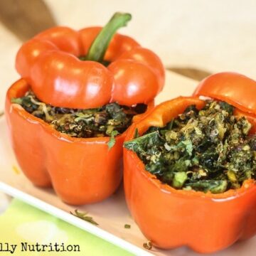 Kale and Quinoa Stuffed Peppers - Lauren Kelly Nutrition