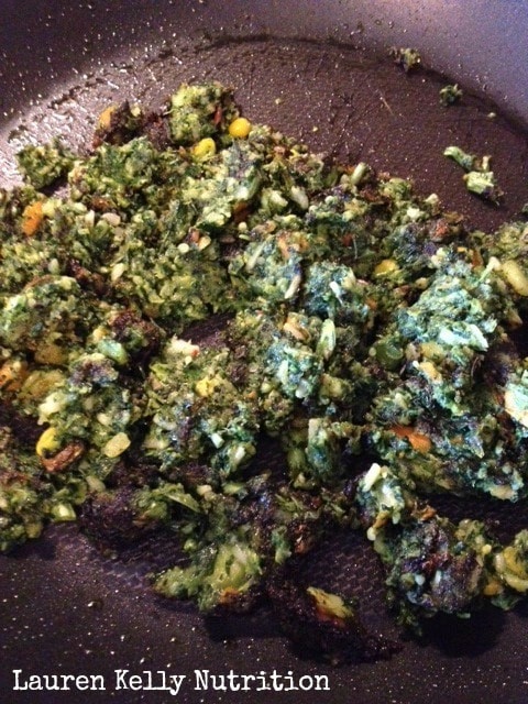 Kale and quinoa stuffing for the peppers.