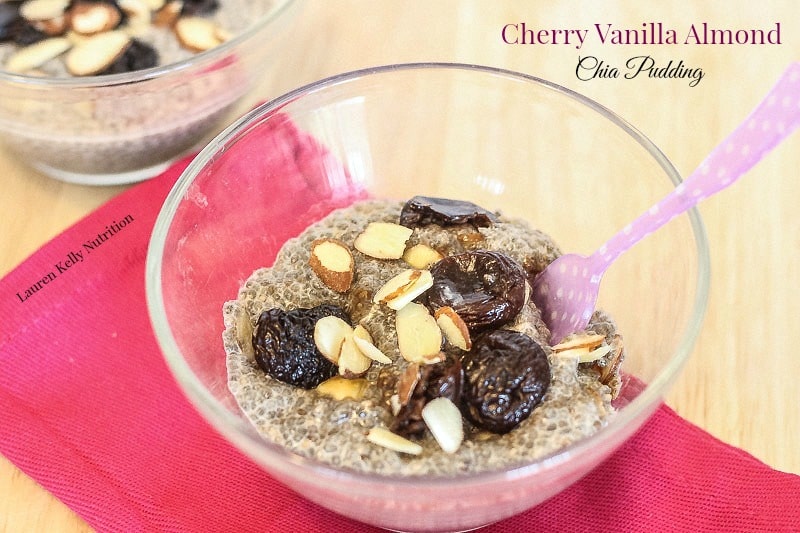 Cherry Vanilla Almond Chia Pudding - Lauren Kelly Nutrition