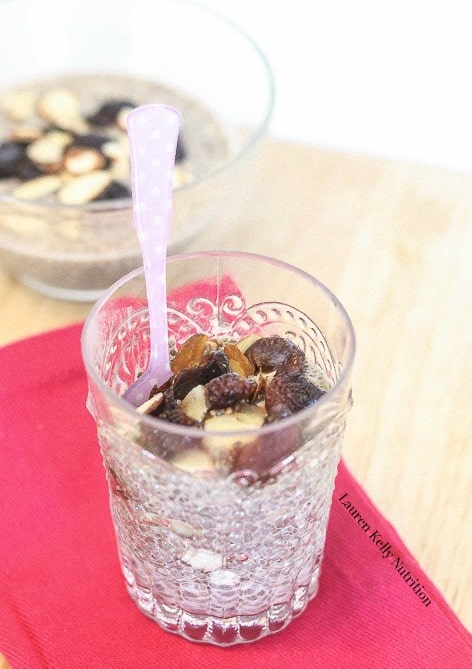 Cherry Vanilla Almond Chia Pudding - Lauren Kelly Nutrition