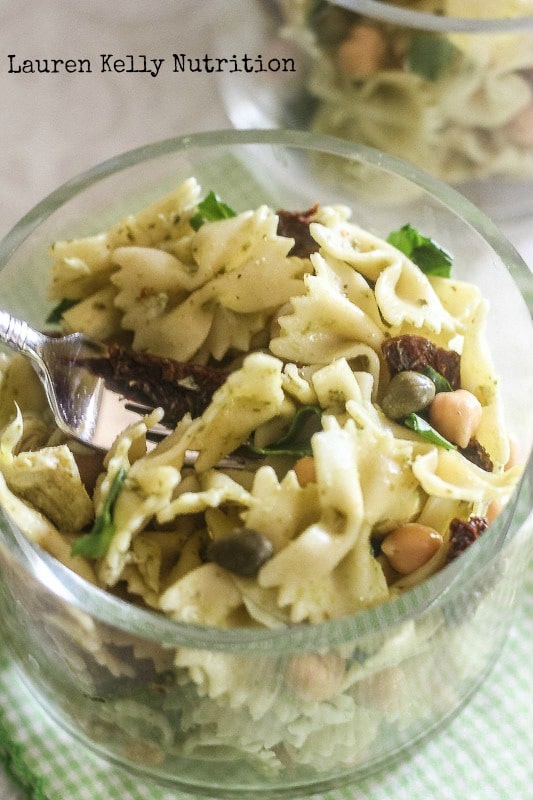 Italian Pest Pasta Salad - Lauren Kelly Nutrition
