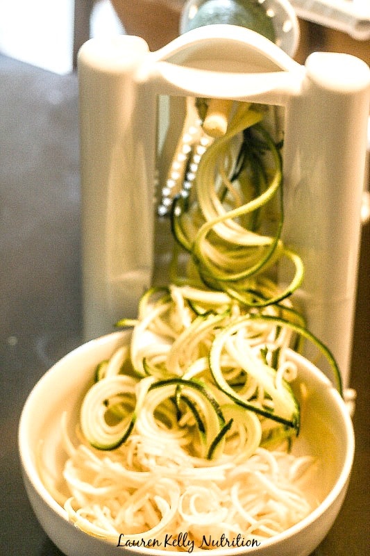 Zucchini Spiralized Noodles with Sundried Tomato Pesto