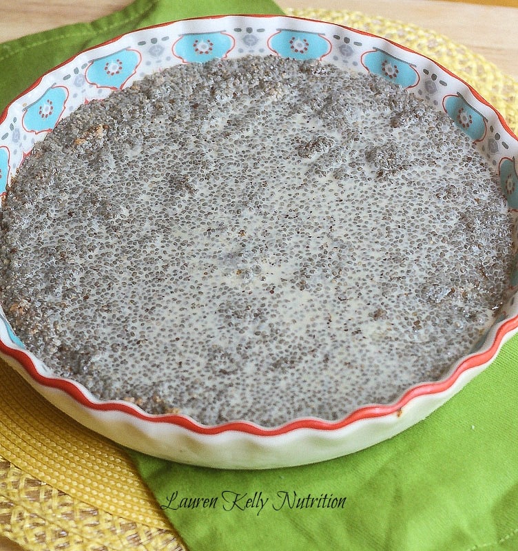 Vanilla Chia Pudding Pie with Almond Crust from Lauren Kelly Nutrition