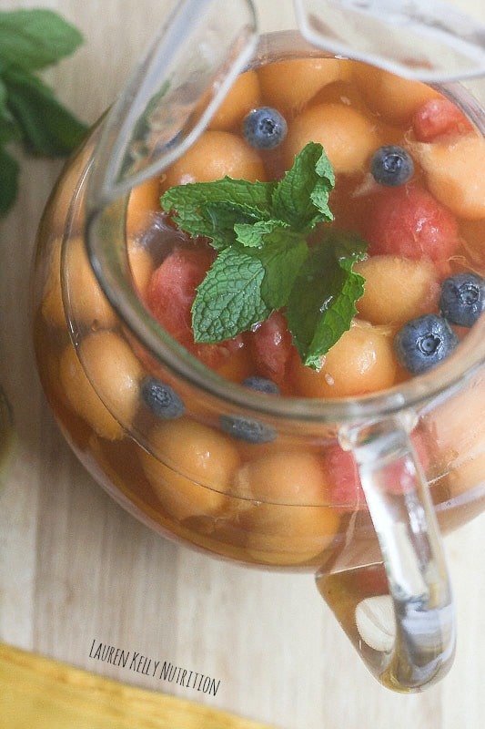 Healthy Mint Sangria from Lauren Kelly Nutrition