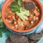 This Taco soup can be ready in under 30 minutes,! It's healthy, delicious, vegan and gluten free. www.laurenkellynutrition.com