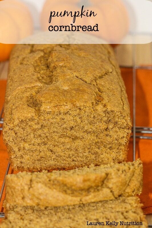 Pumpkin Cornbread on a rack.