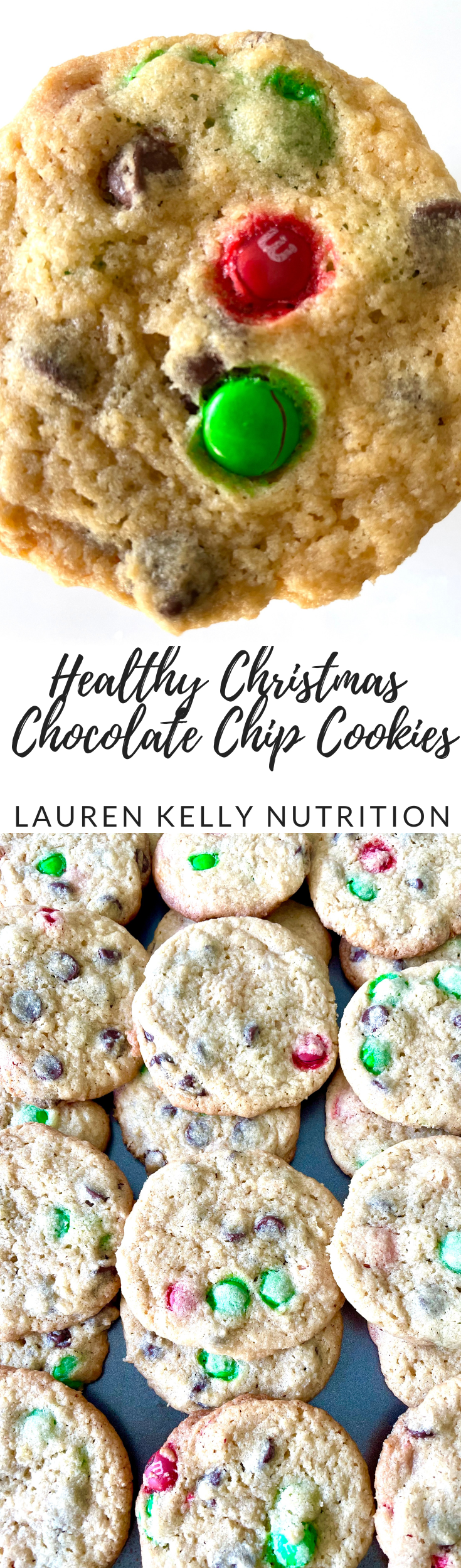 These easy to make Christmas Chocolate Chip Cookies are lightened up and delicious!