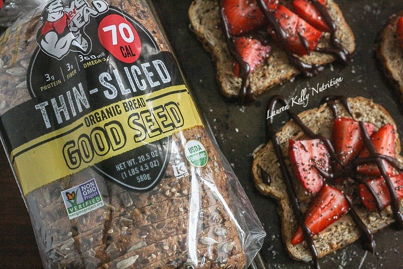 The Toast with The Most,make your toast delicious with Dave's Killer Bread and Lauren Kelly Nutrition, Strawberry Almond Butter Chia Toast