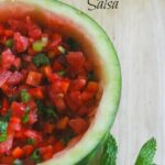 This Watermelon Mint Salsa is the perfect healthy appetizer for all of your barbecues and cookouts! www.laurenkellynutrition.com