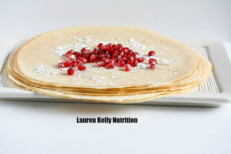 Gluten free crepes on a plate.