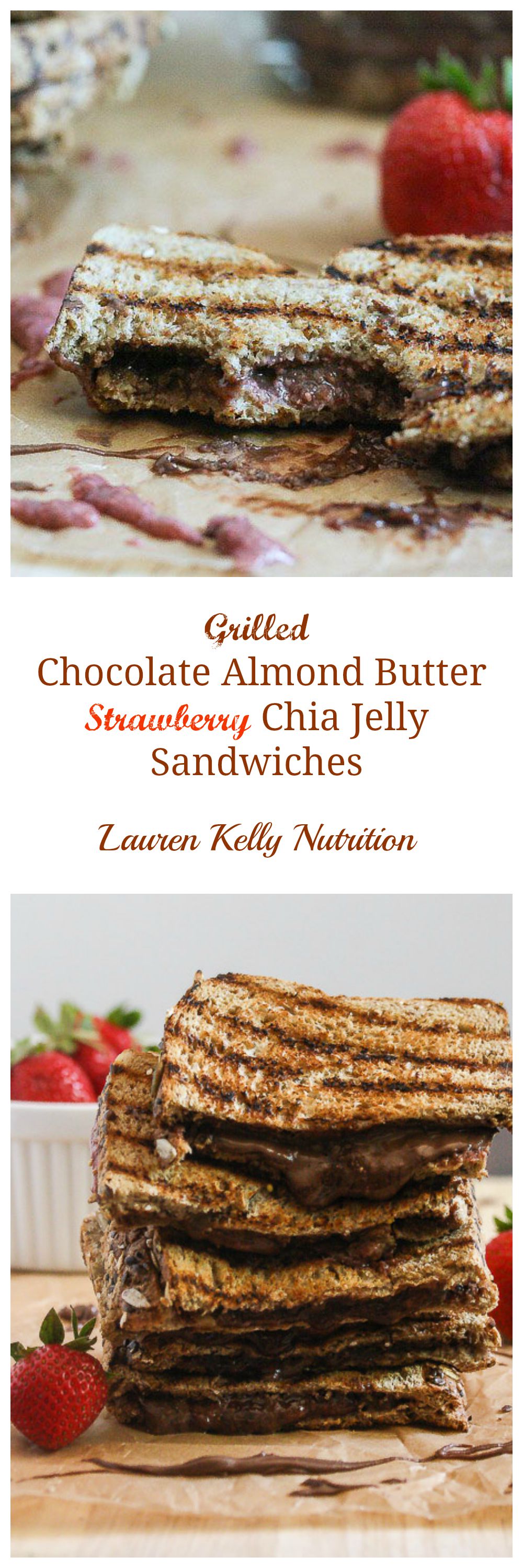 Grilled Chocolate Almond Butter & Strawberry Chia Jelly with Dave's Killer Bread @killerbreadman