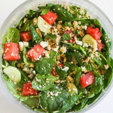 Watermelon Feta Salad from Lauren Kelly Nutrition @Peapoddelivers