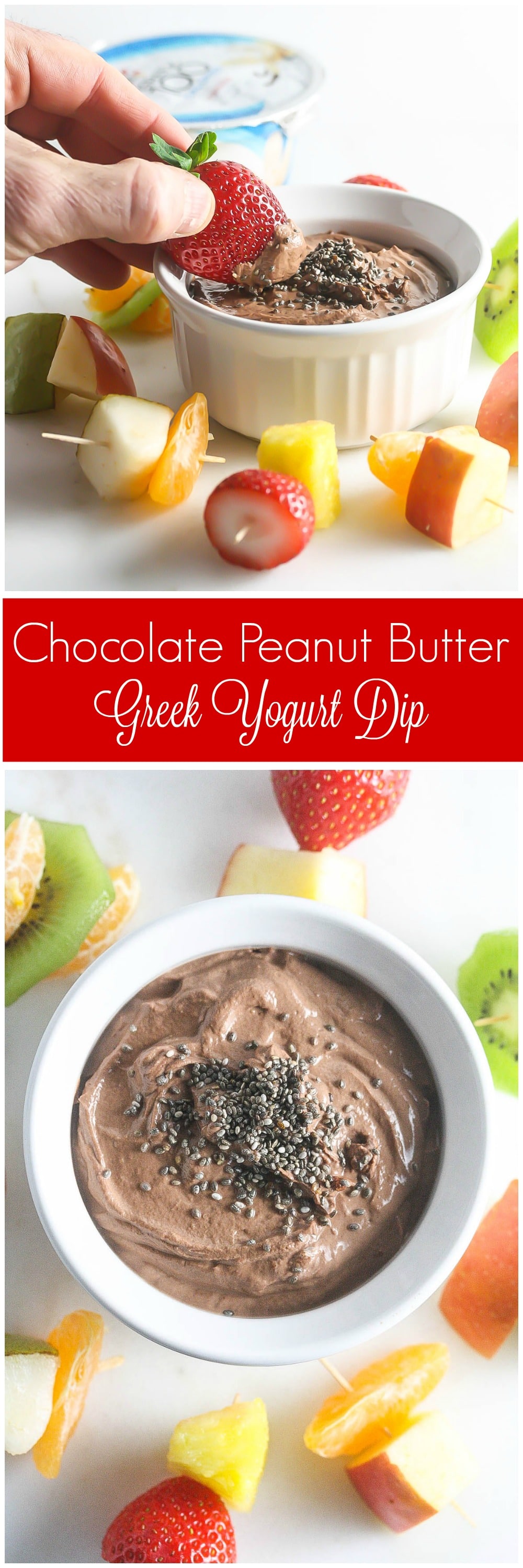 This Chocolate Peanut Butter Dip is packed with protein, antioxidants and fiber and taste DELICIOUS! www.laurenkellynutrition.com