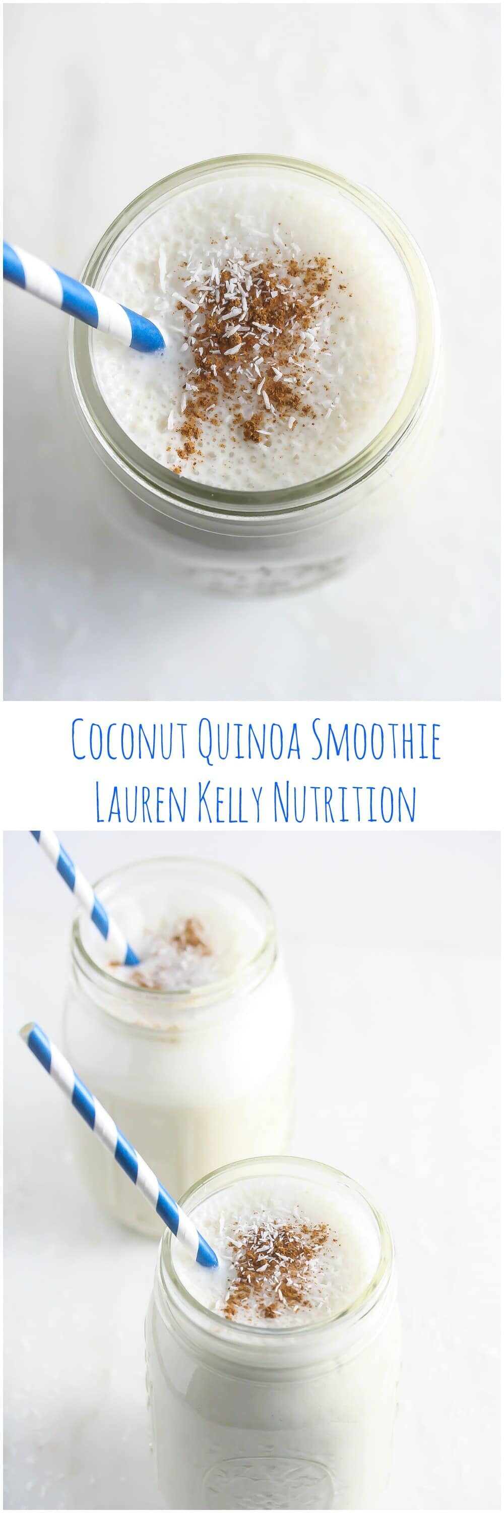 This Coconut Quinoa Smoothie is packed with protein and is the perfect way to start the day! #vegan