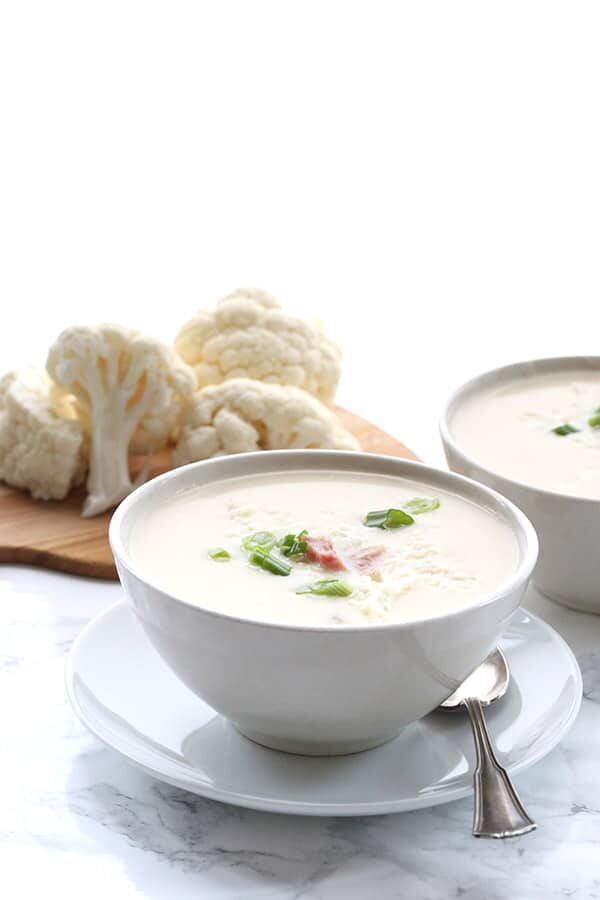 Low Carb Slow Cooker Ham and Cheese Cauliflower Soup