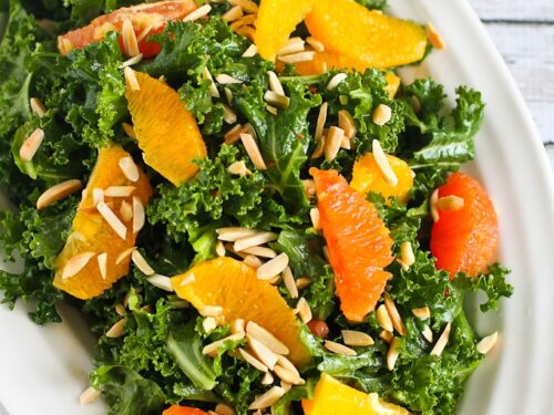 orange dressing for kale salad Kale & Orange Salad with Toasted Almonds