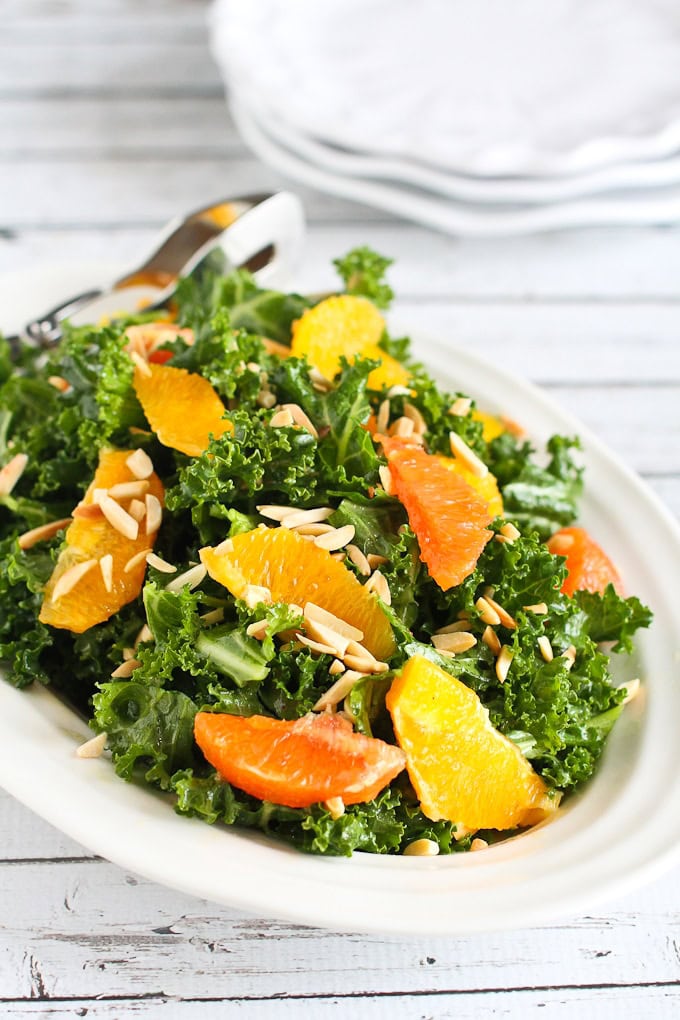 This Kale & Orange Salad with Toasted Almonds from Cookin' Canuk is packed with vitamins, nutrients and tons of flavor!