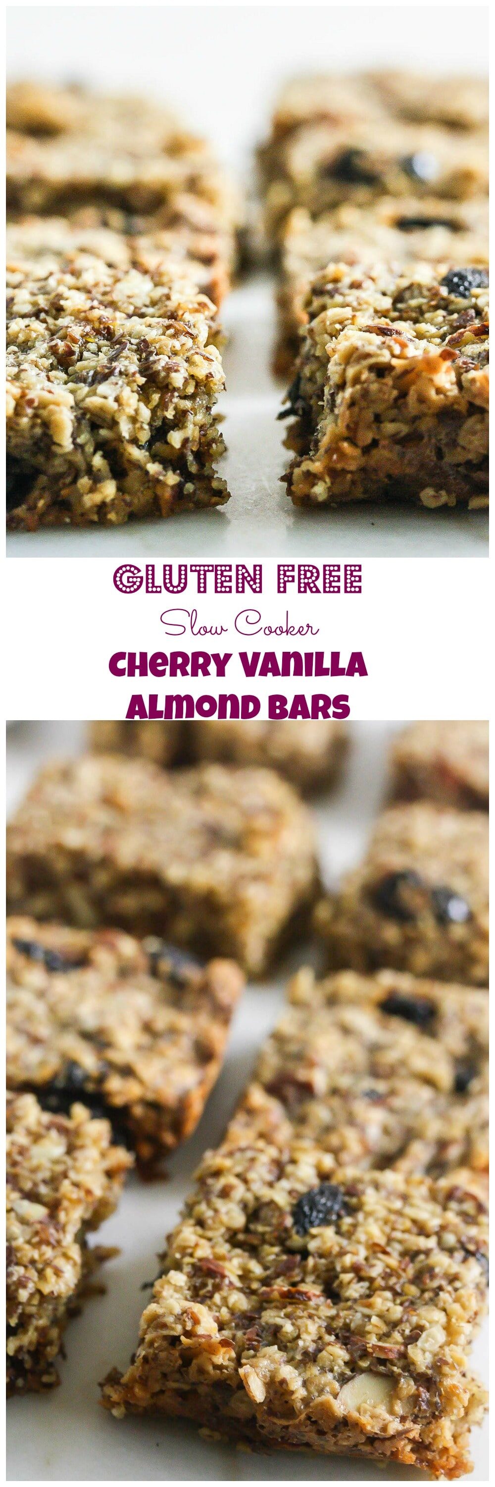 Slow Cooker Cherry Almond Vanilla Bars are packed with nutrition and delicious!
