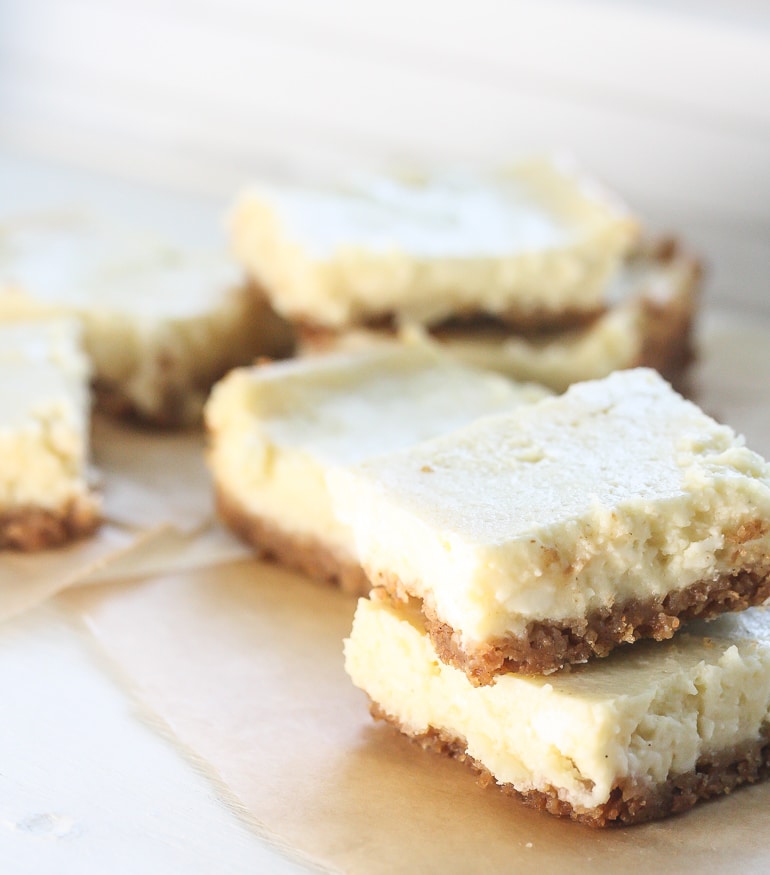 Lightened Up No Bake Cheesecake Bars from Lauren Kelly Nutrition