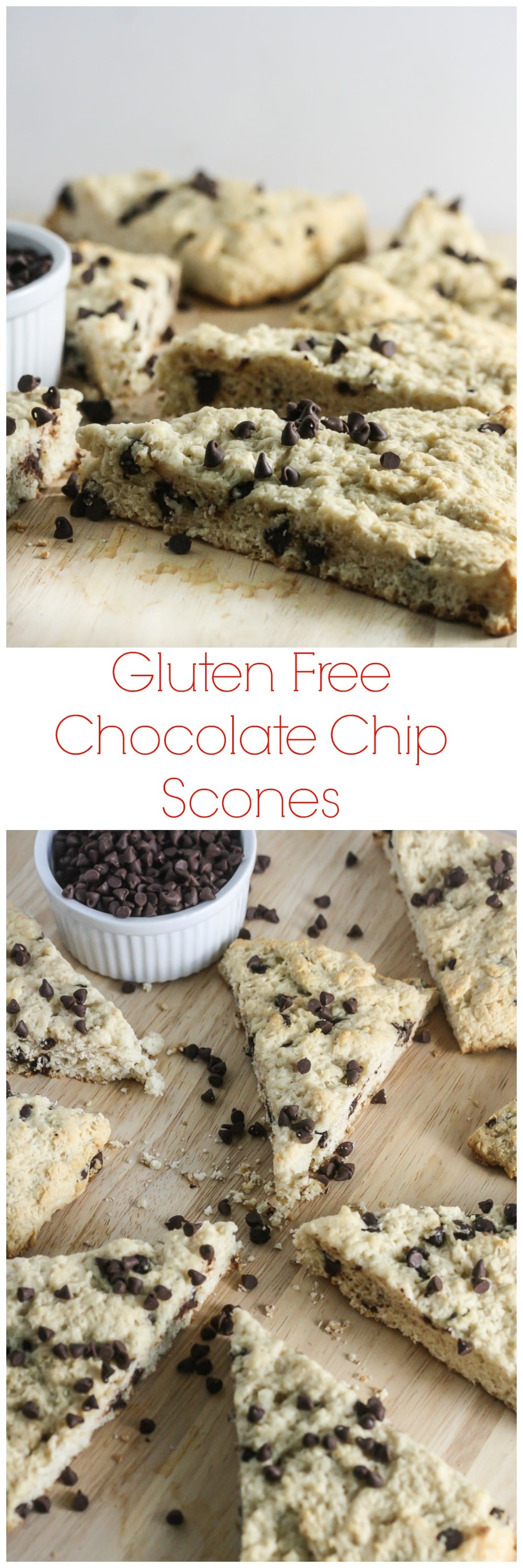 Lightly sweetened, flaky and delicious, you will fall in love with these simple to make Gluten Free Chocolate Chip Scones from Lauren Kelly Nutrition.