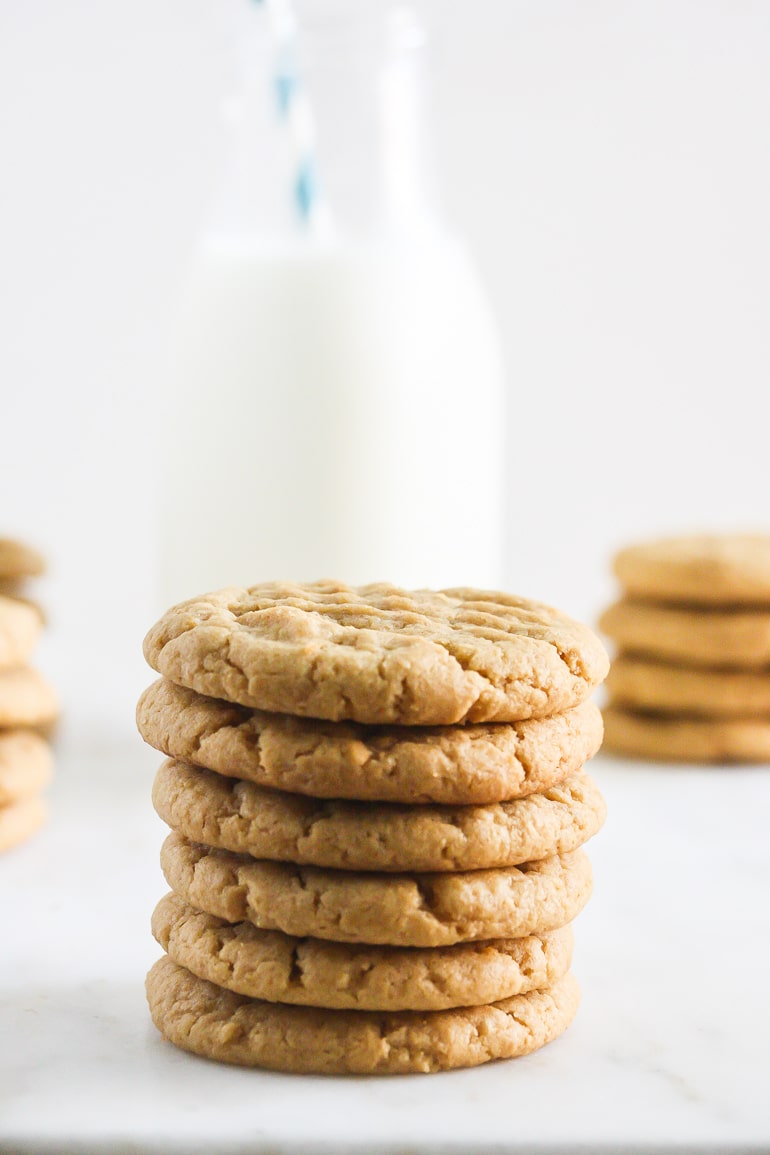 Chewy, Simple to Make, Gluten Free Peanut Butter Cookies from Lauren Kelly Nutrition