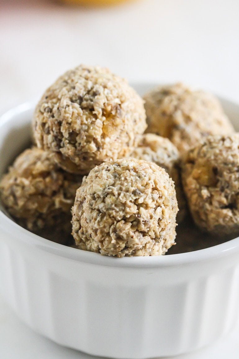 Close up of No Bake Apple Pie Bites.