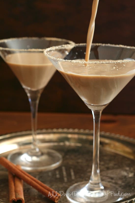 Gingerbread martinis in glasses.