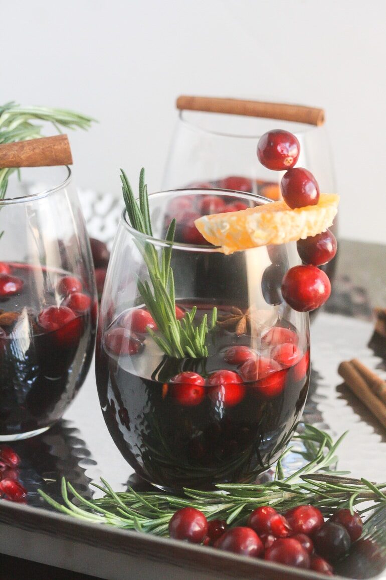 Mulled Wine on a tray.