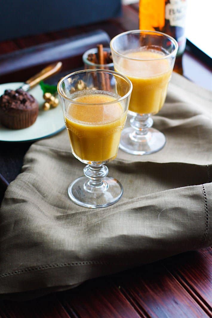 Spiced Pineapple Run Hot Toddy in glasses.