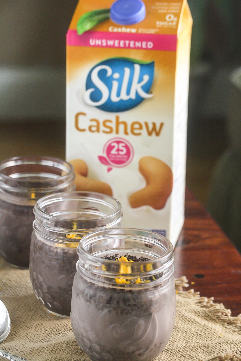 This decadent Chocolate Orange Chia pudding is a nutritious treat! {Low carb, GF, DF, V} #ad TasteLikeBetter @LoveMySilk