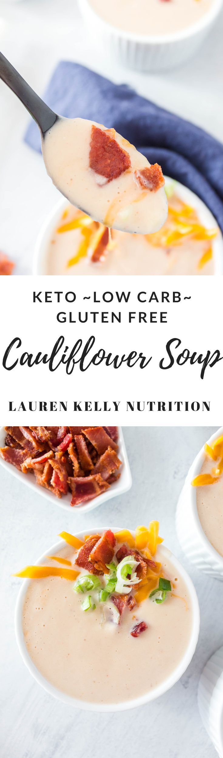 Creamy Cauliflower Soup {Keto, Low Carb, Gluten Free, Sugar Free}