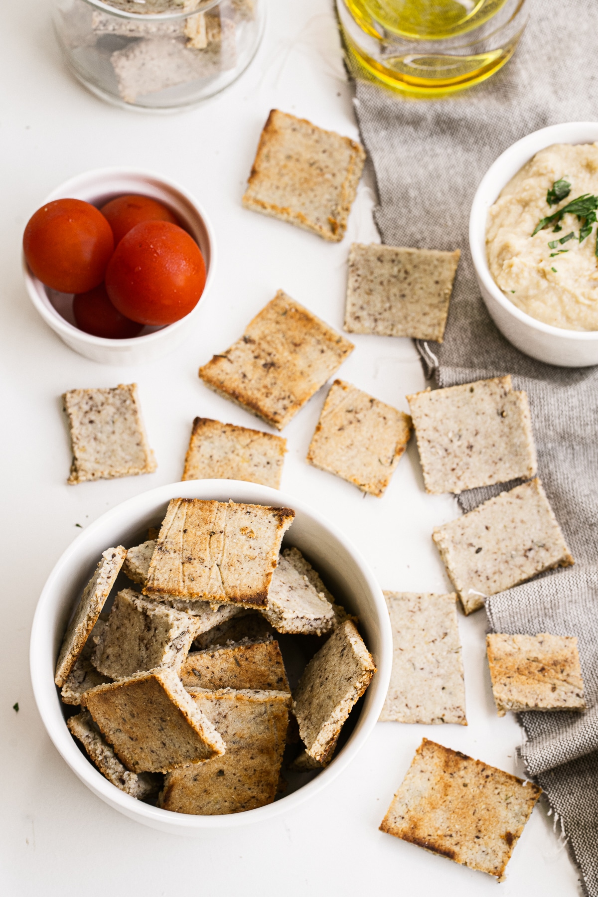 Simple to make, light and crunchy, these Cheesy Almond Flour Crackers make the perfect low carb snack!
