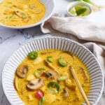 Slow Cooker Thai Curried Chicken Soup {Gluten Free, Low Carb, Keto}
