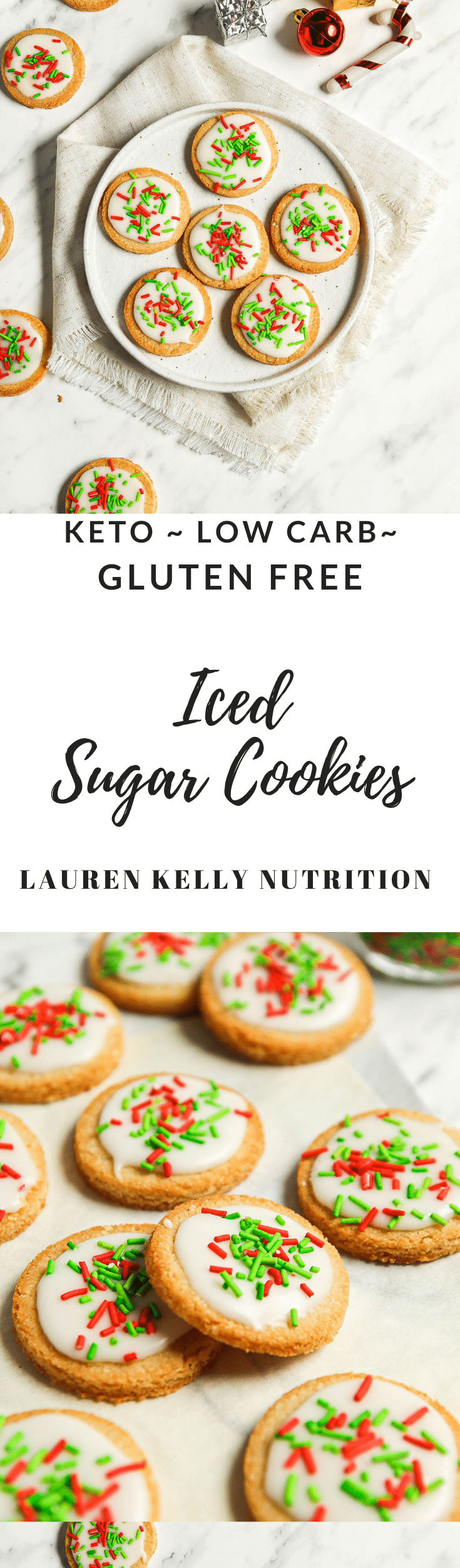 These delicious Iced Sugar Cookies are easy to make with just a few simple ingredients and are sugar free, low carb and gluten free.