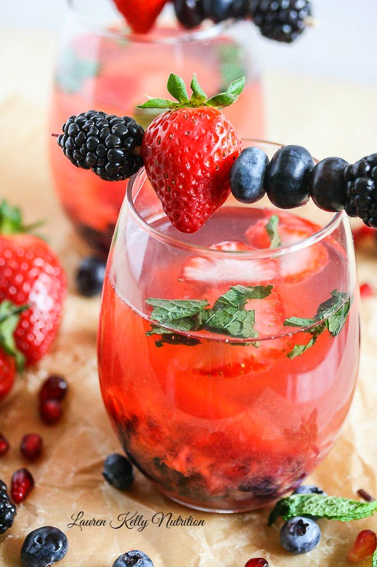 Berry Wine Spritzer in a glass.
