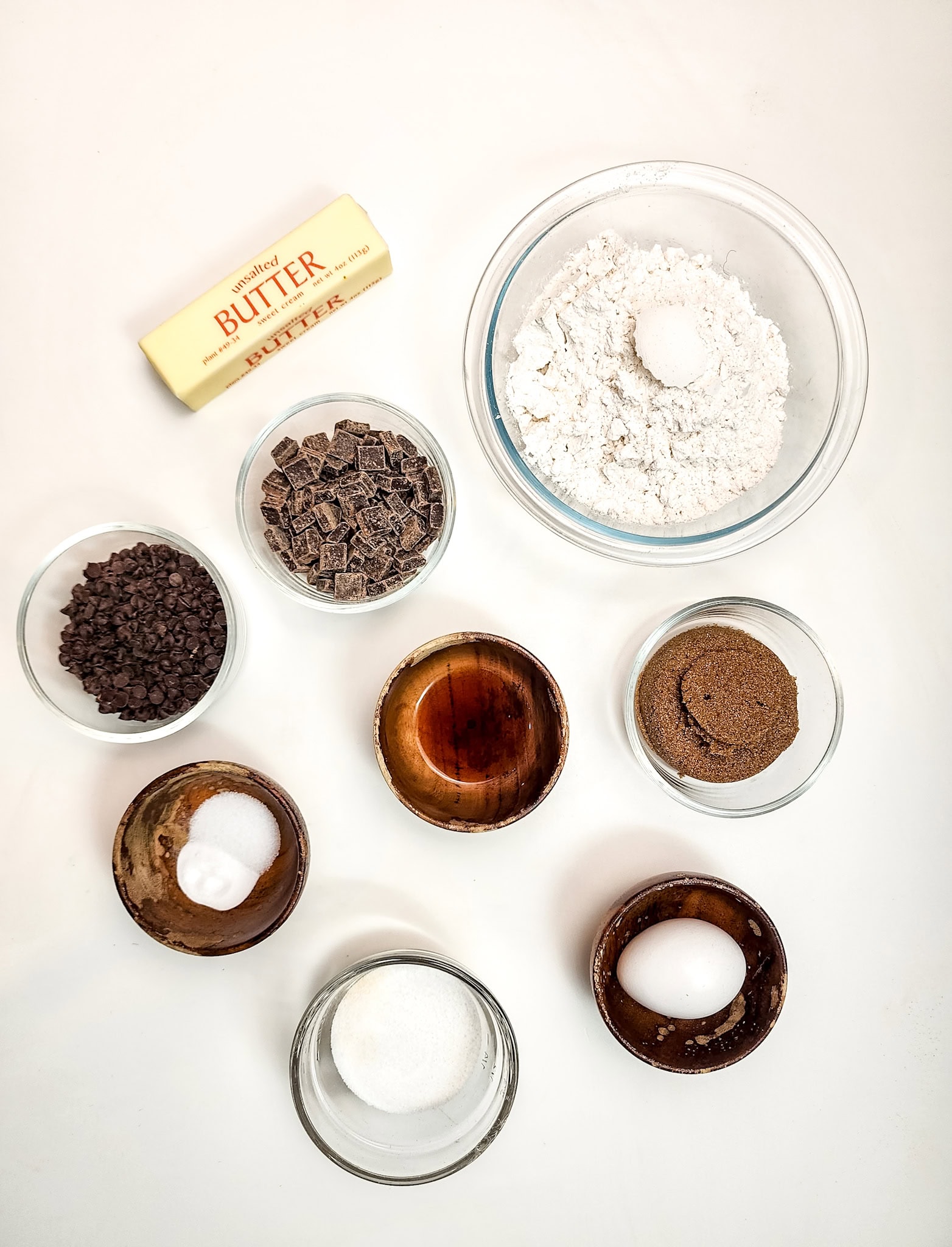Ingredients in small glass bowls.