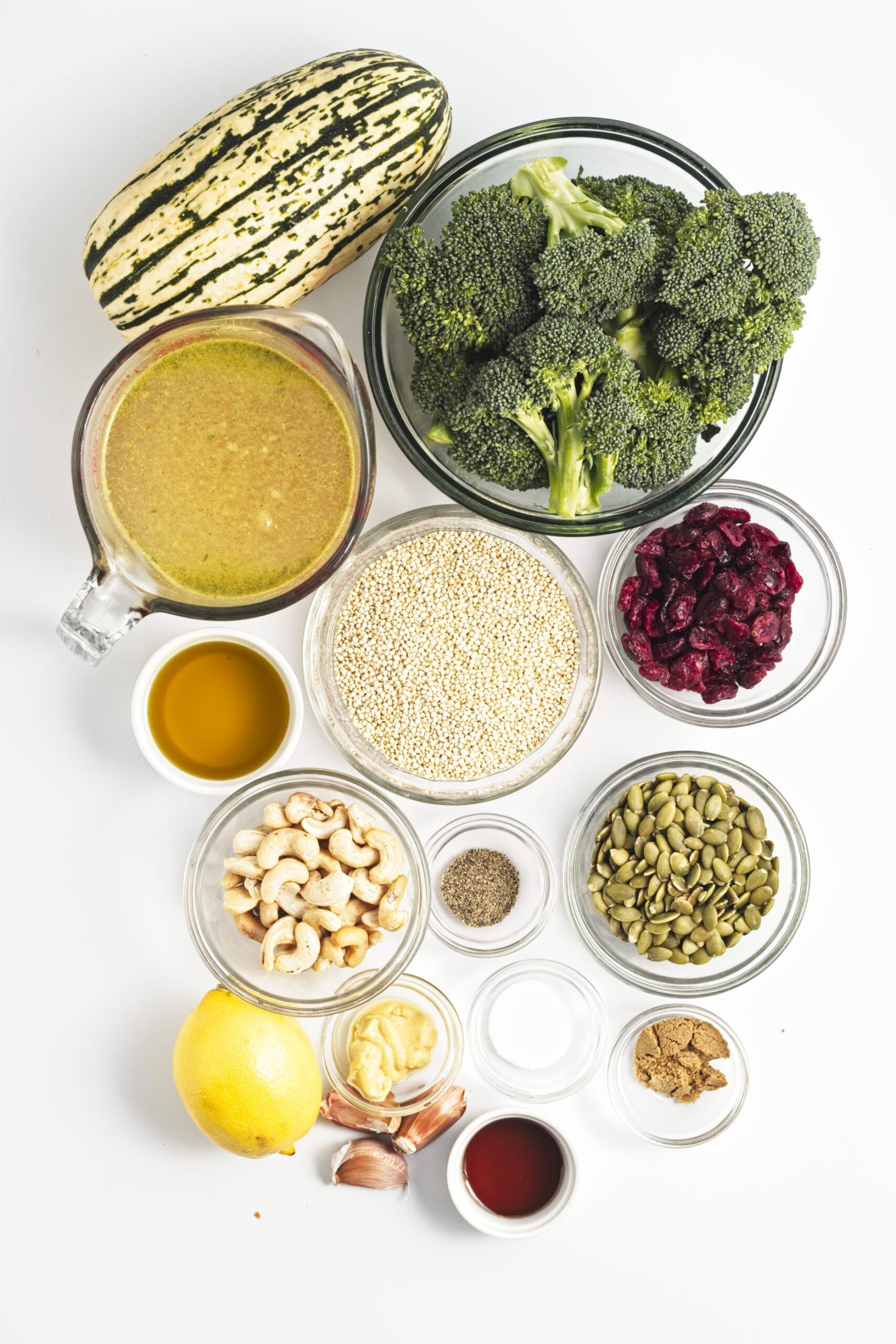 Ingredients for quinoa bowl.